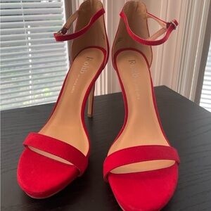 Red high heel stilettos/ROHB by JOYCE AZRIA/NWOT/Sz8/faux suede/no box